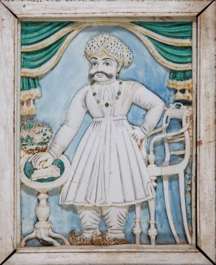 Ivory Plaque of Mummadi Krishnaraja Wodeyar of Mysore